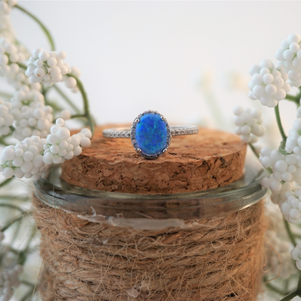925 Sterling Silver Opal Ring